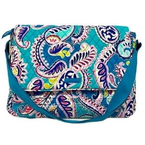 Vera Bradley Lighten Up Messenger Bag in Waikiki Blue Water-Repellent Adjustable